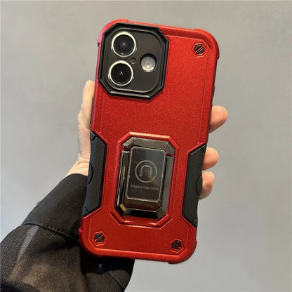 For iPhone 16 Kickstand Case Anti-Drop PC+TPU Phone Cover