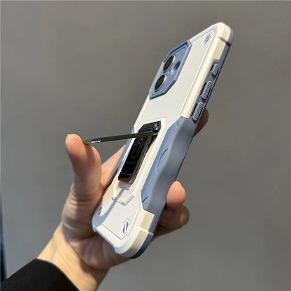 For iPhone 16 Kickstand Case Anti-Drop PC+TPU Phone Cover