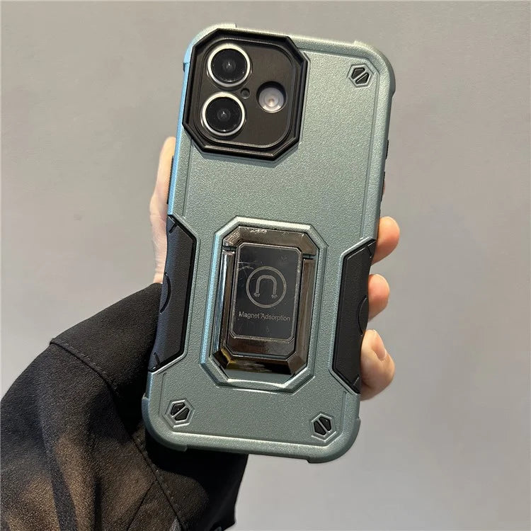 For iPhone 16 Kickstand Case Anti-Drop PC+TPU Phone Cover