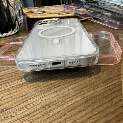 For iPhone 16 Pro Case Compatible with MagSafe PC+TPU Shockproof Phone Cover