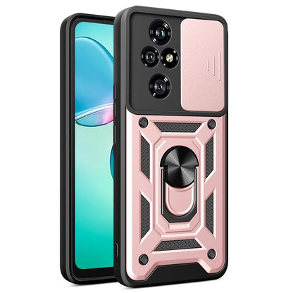 For Honor 200 Pro 5G Kickstand Case PC+TPU Phone Shell with Slide Camera Lid