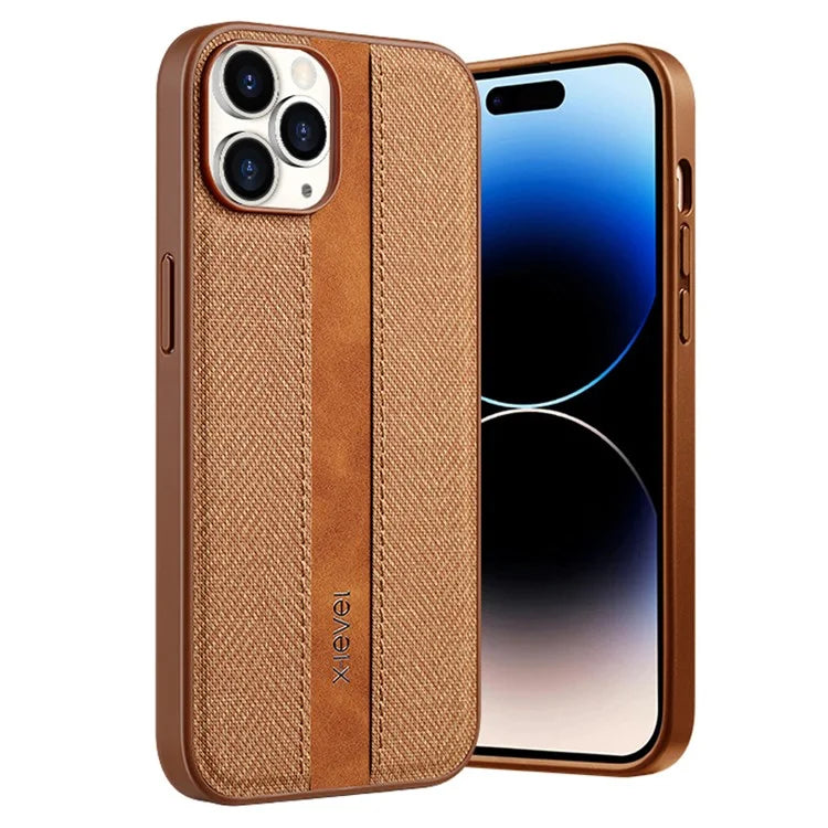 X-LEVEL For iPhone 14 Pro Case Leather+TPU Cloth Texture Shockproof Phone Cover