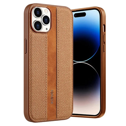 X-LEVEL For iPhone 14 Pro Case Leather+TPU Cloth Texture Shockproof Phone Cover