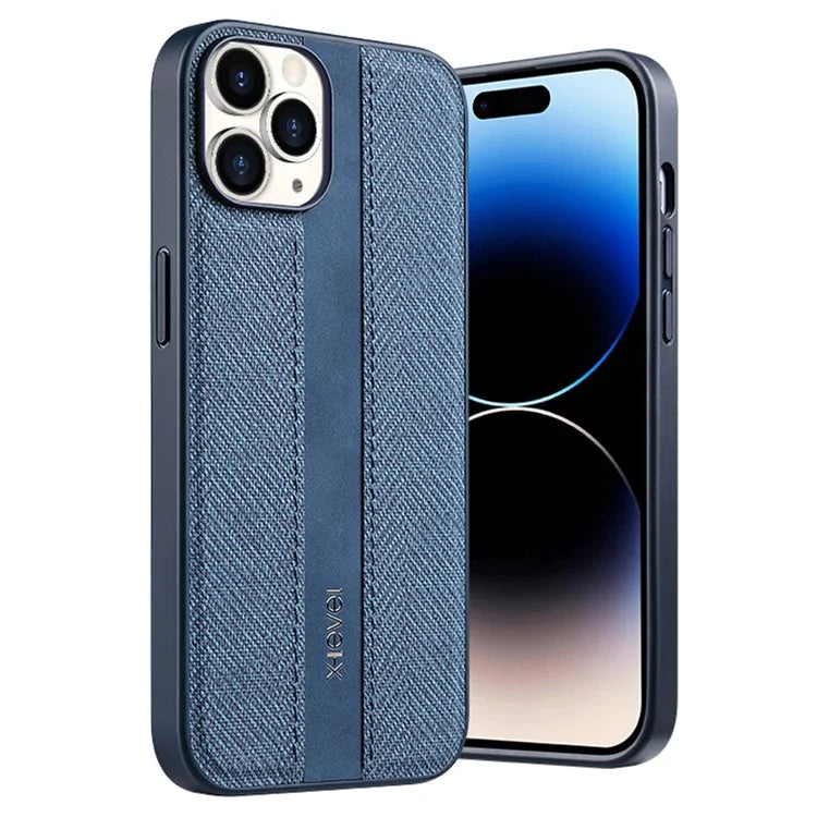 X-LEVEL For iPhone 14 Pro Case Leather+TPU Cloth Texture Shockproof Phone Cover