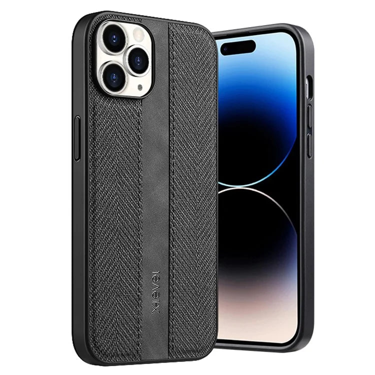 X-LEVEL For iPhone 14 Pro Case Leather+TPU Cloth Texture Shockproof Phone Cover