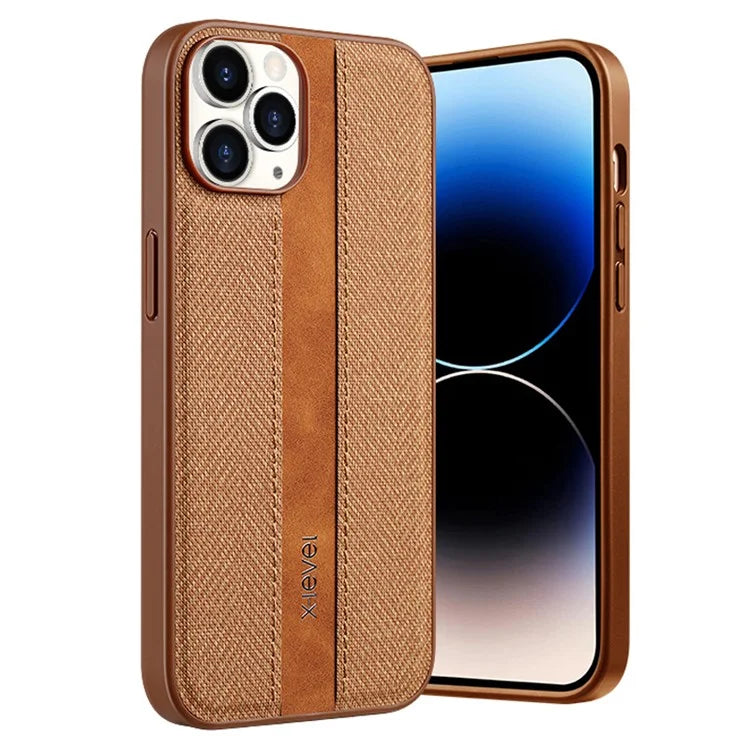 X-LEVEL For iPhone 13 Pro Max Case Leather+TPU Phone Cover Soft Cloth Texture