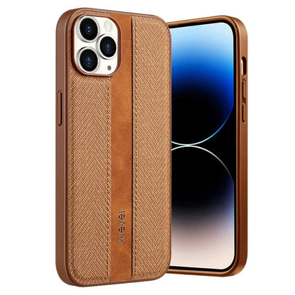 X-LEVEL For iPhone 13 Pro Max Case Leather+TPU Phone Cover Soft Cloth Texture