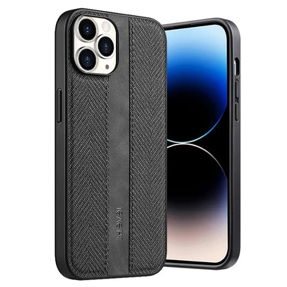 X-LEVEL For iPhone 13 Pro Max Case Leather+TPU Phone Cover Soft Cloth Texture