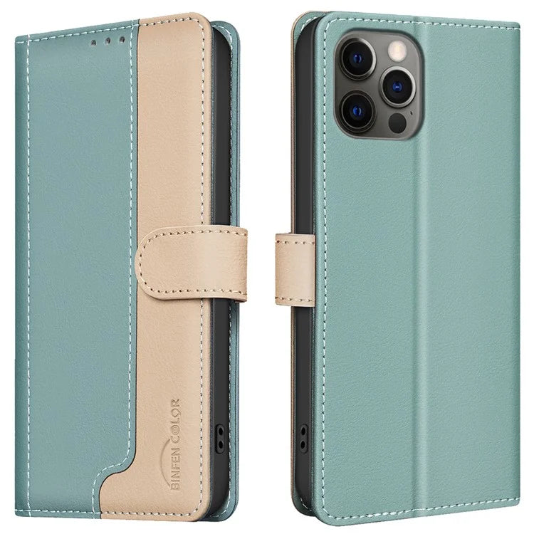 BINFEN COLOR BF33 For iPhone 13 Pro Case RFID Blocking Leather Wallet Flip Phone Cover