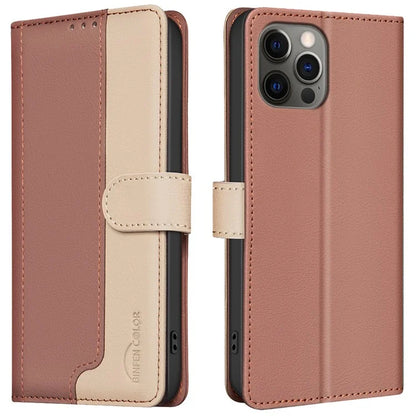 BINFEN COLOR BF33 For iPhone 13 Pro Max Leather Case Wallet Phone Cover RFID Blocking