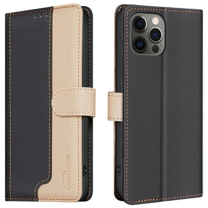 BINFEN COLOR BF33 For iPhone 13 Pro Max Leather Case Wallet Phone Cover RFID Blocking