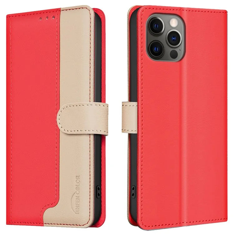 BINFEN COLOR BF33 For iPhone 13 Pro Max Leather Case Wallet Phone Cover RFID Blocking