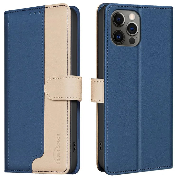 BINFEN COLOR BF33 For iPhone 13 Pro Max Leather Case Wallet Phone Cover RFID Blocking