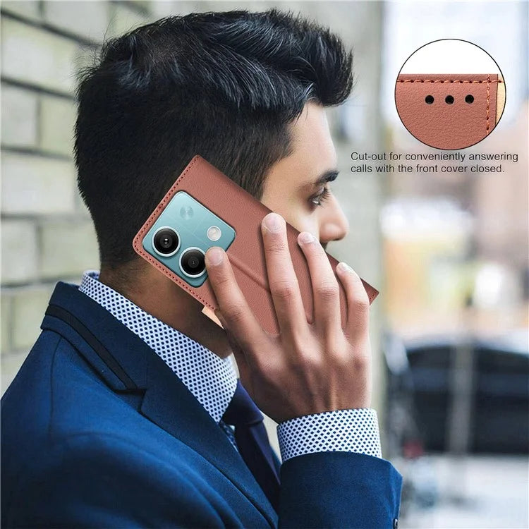 BINFEN COLOR BF33 For Xiaomi Redmi Note 13 5G Leather Case Splicing Color Wallet Cover