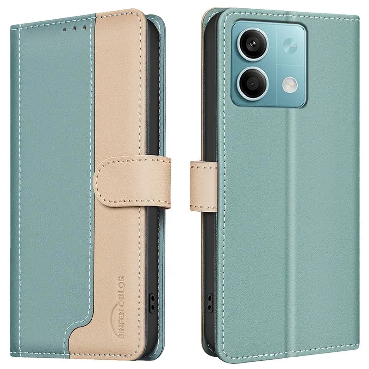BINFEN COLOR BF33 For Xiaomi Redmi Note 13 4G Wallet Case RFID Blocking Leather Cover