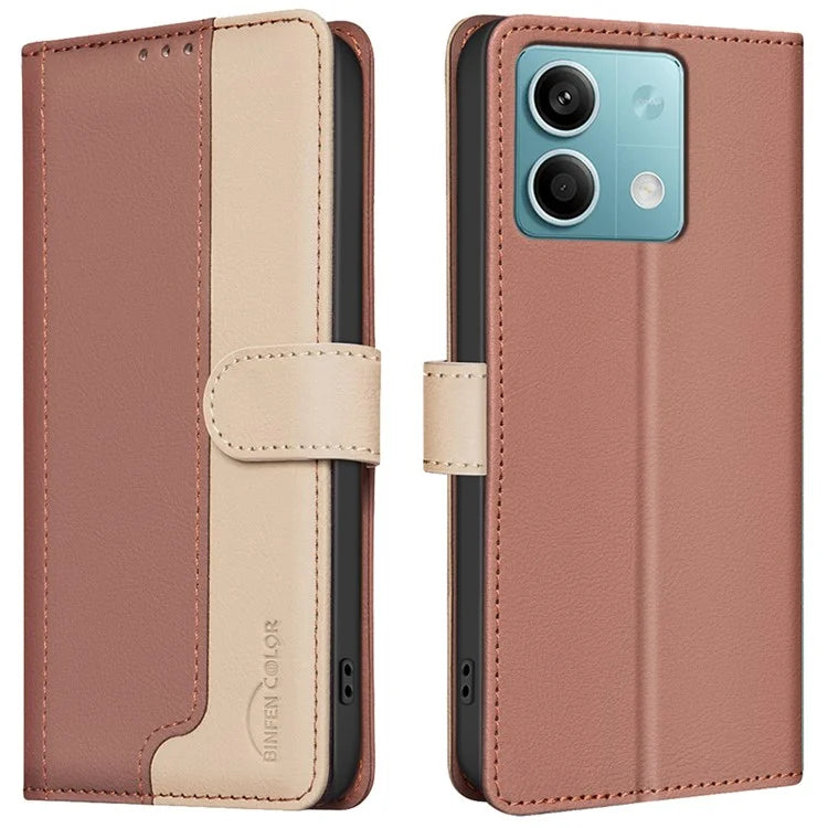 BINFEN COLOR BF33 For Xiaomi Redmi Note 13 4G Wallet Case RFID Blocking Leather Cover
