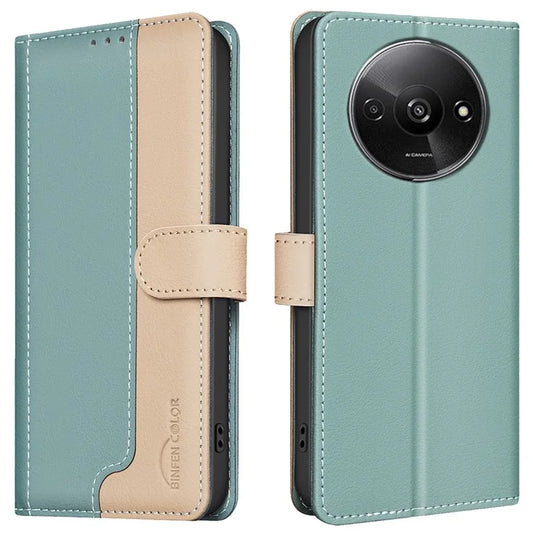 BINFEN COLOR BF33 For Xiaomi Poco C61 4G / Redmi A3 4G Leather Phone Case RFID Blocking