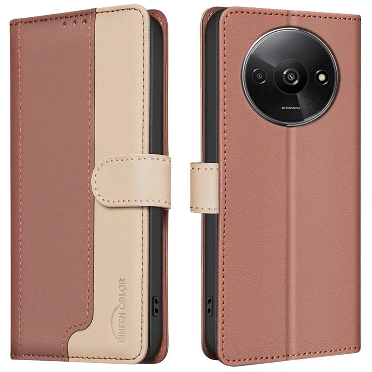 BINFEN COLOR BF33 For Xiaomi Poco C61 4G / Redmi A3 4G Leather Phone Case RFID Blocking