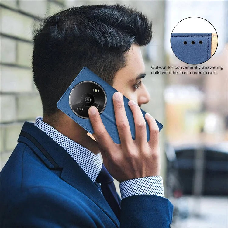 BINFEN COLOR BF33 For Xiaomi Poco C61 4G / Redmi A3 4G Leather Phone Case RFID Blocking