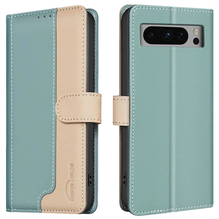 BINFEN COLOR BF33 For Google Pixel 8 Pro Wallet Case PU Leather RFID Blocking Phone Cover