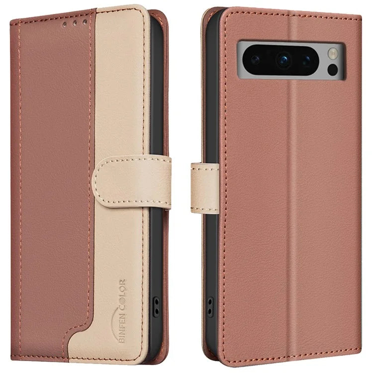 BINFEN COLOR BF33 For Google Pixel 8 Pro Wallet Case PU Leather RFID Blocking Phone Cover