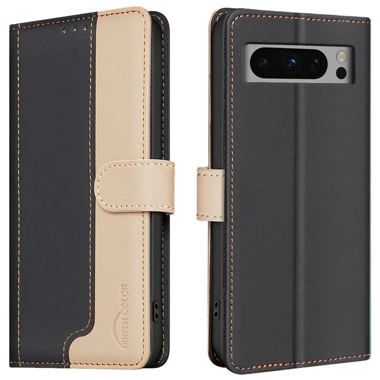 BINFEN COLOR BF33 For Google Pixel 8 Pro Wallet Case PU Leather RFID Blocking Phone Cover