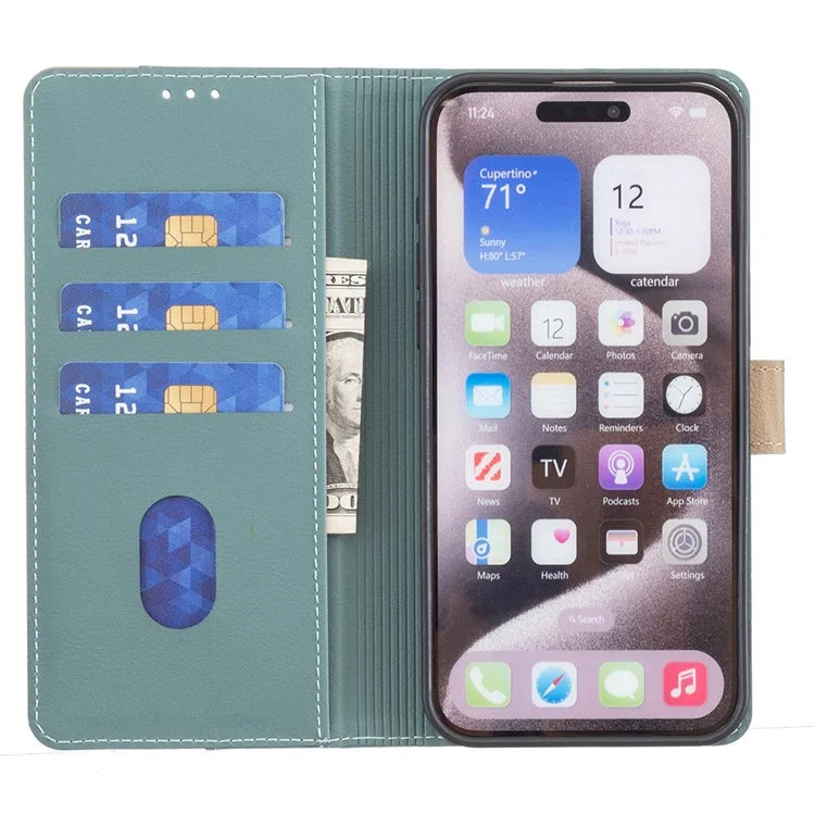 BINFEN COLOR BF33 For Google Pixel 8 Case RFID Blocking Leather Cover Splicing Color