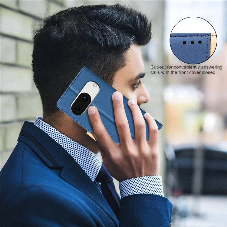 BINFEN COLOR BF33 For Google Pixel 8 Case RFID Blocking Leather Cover Splicing Color