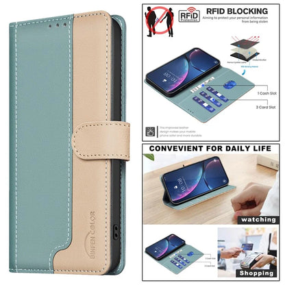 BINFEN COLOR BF33 For Google Pixel 8a Case RFID Blocking PU Leather Flip Phone Cover