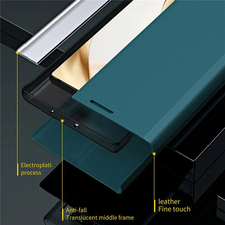 For Honor 200 5G Case PU Leather Electroplating Phone Cover Stand View