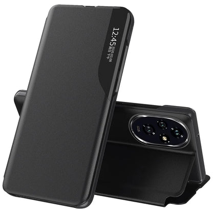 For Honor 200 Pro 5G Case PU Leather Phone Cover with View Window Stand View