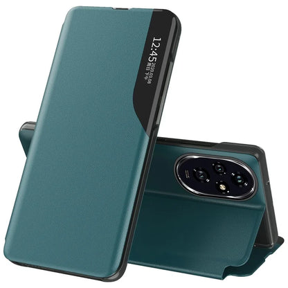 For Honor 200 Pro 5G Case PU Leather Phone Cover with View Window Stand View