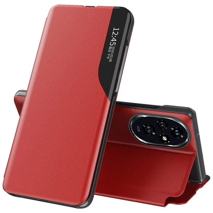 For Honor 200 Pro 5G Case PU Leather Phone Cover with View Window Stand View