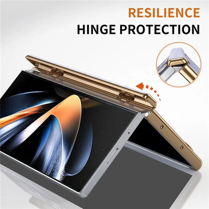 For Samsung Galaxy Z Fold3 5G Case Kickstand Wrist Band Leather+PC Hard Phone Cover