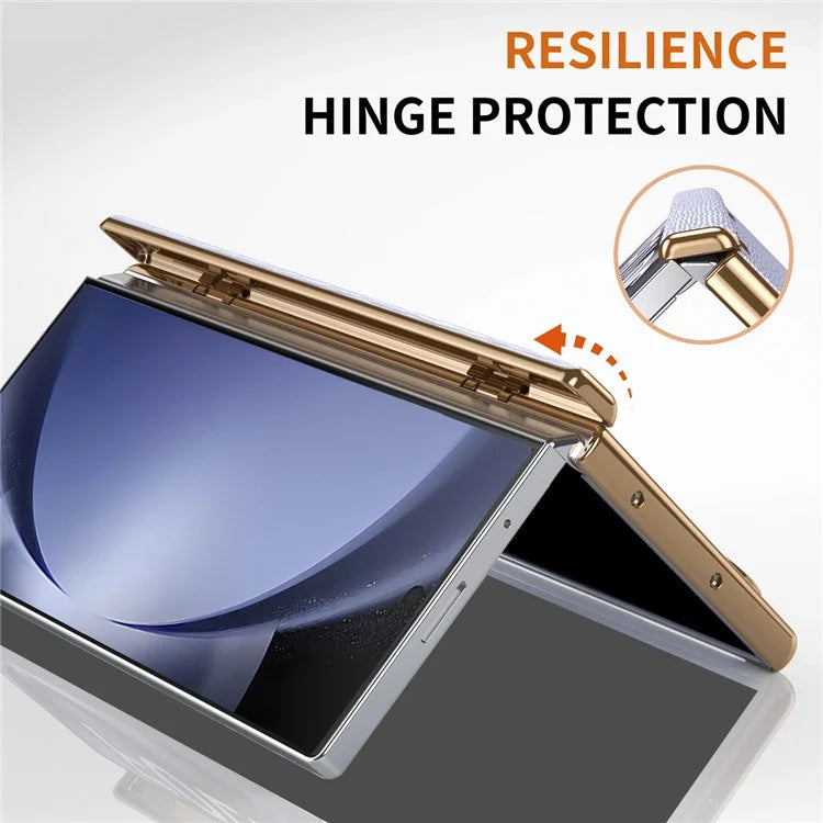 For Samsung Galaxy Z Fold5 5G Case Retractable Wrist Band Leather+PC Folding Phone Cover