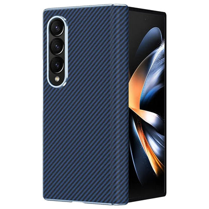 For Samsung Galaxy Z Fold4 5G Case Carbon Fiber Texture Leather Hard PC Phone Cover