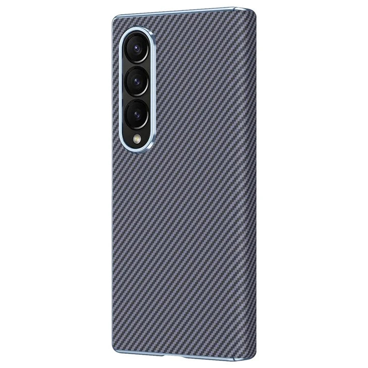 For Samsung Galaxy Z Fold4 5G Case Carbon Fiber Texture Leather Hard PC Phone Cover