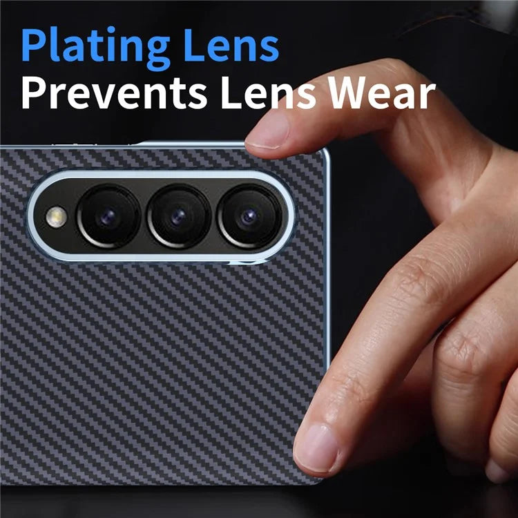 For Samsung Galaxy Z Fold4 5G Case Carbon Fiber Texture Leather Hard PC Phone Cover