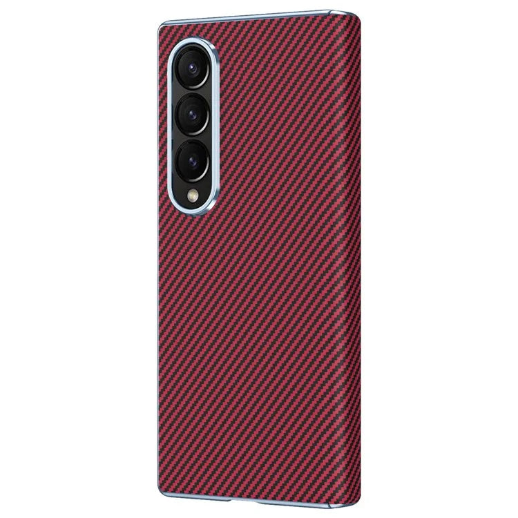 For Samsung Galaxy Z Fold4 5G Case Carbon Fiber Texture Leather Hard PC Phone Cover