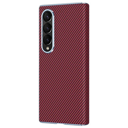 For Samsung Galaxy Z Fold4 5G Case Carbon Fiber Texture Leather Hard PC Phone Cover