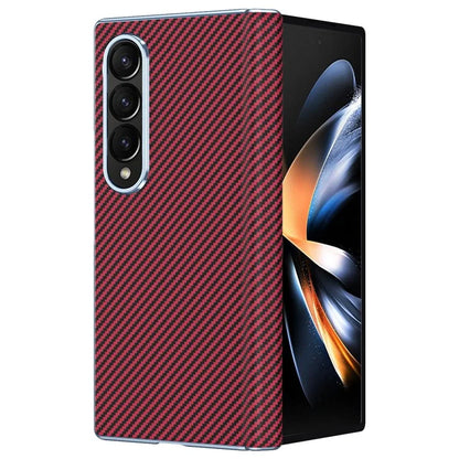 For Samsung Galaxy Z Fold4 5G Case Carbon Fiber Texture Leather Hard PC Phone Cover