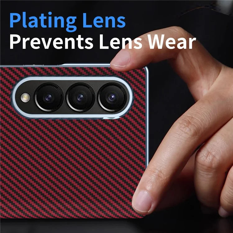 For Samsung Galaxy Z Fold4 5G Case Carbon Fiber Texture Leather Hard PC Phone Cover