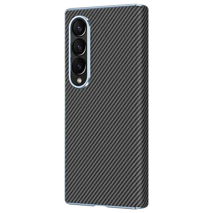 For Samsung Galaxy Z Fold4 5G Case Carbon Fiber Texture Leather Hard PC Phone Cover