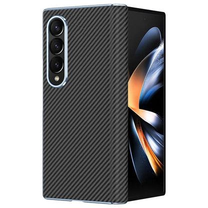For Samsung Galaxy Z Fold4 5G Case Carbon Fiber Texture Leather Hard PC Phone Cover