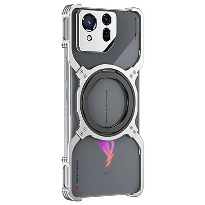 For Asus ROG Phone 8 5G / 8 Pro 5G Bumper Case Frameless Magnetic Kickstand Metal Phone Cover