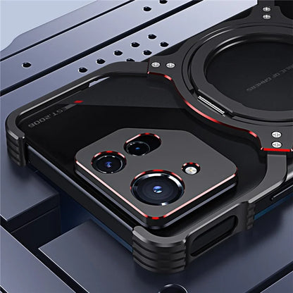 For Asus ROG Phone 8 5G / 8 Pro 5G Bumper Case Frameless Magnetic Kickstand Metal Phone Cover