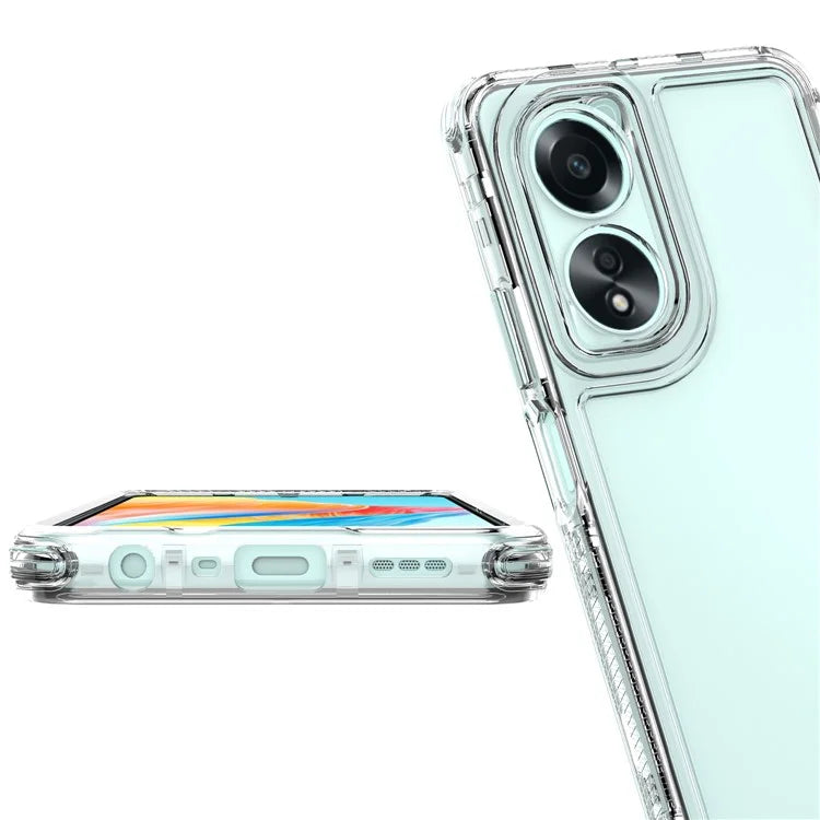 For Oppo A58 4G Case Acrylic+TPU High Transparency Phone Cover