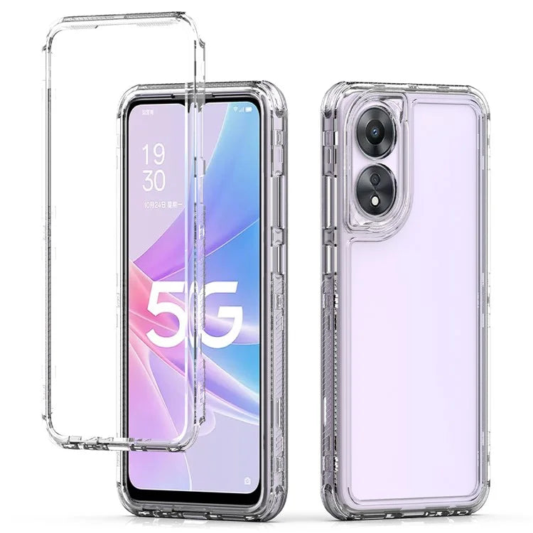 For Oppo A78 4G Case Drop-proof Clear Acrylic+TPU Phone Cover