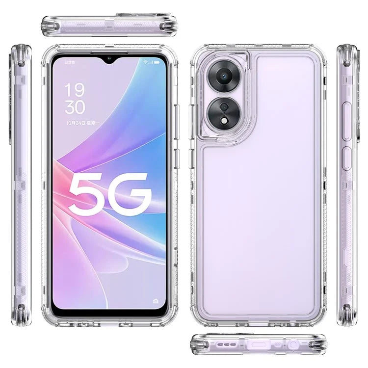 For Oppo A78 4G Case Drop-proof Clear Acrylic+TPU Phone Cover