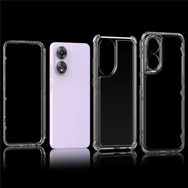 For Oppo A78 4G Case Drop-proof Clear Acrylic+TPU Phone Cover